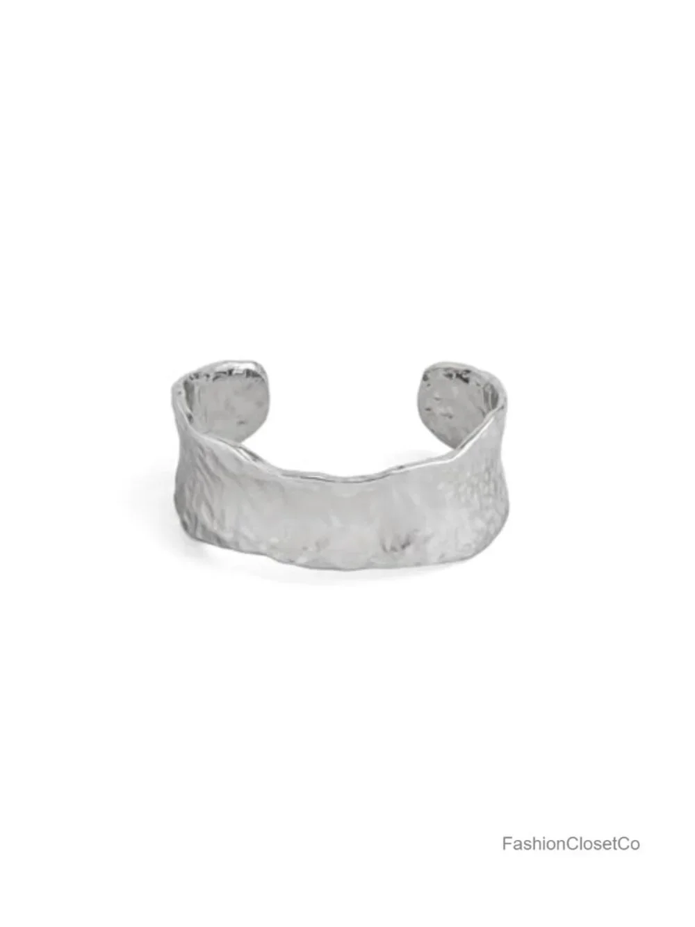 Open Wide Chunky Cuff Bracelet Irregular Hammered Womens Bangle Wrap